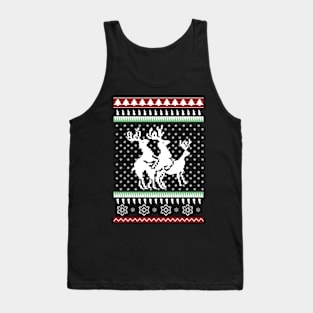 Ugly Christmas Party Sweater Humping Reindeer Funny Gift Tank Top